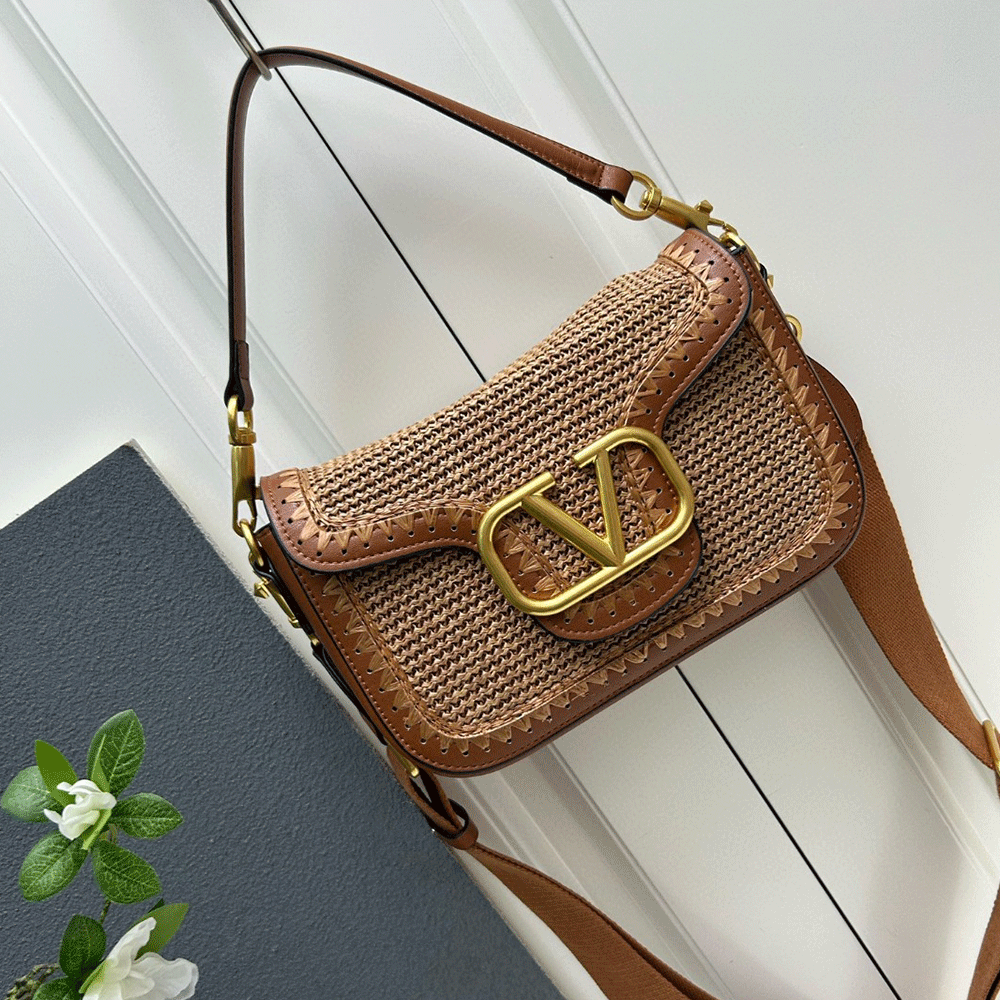 Valentino Garavanialltimewoven leather shoulder bag