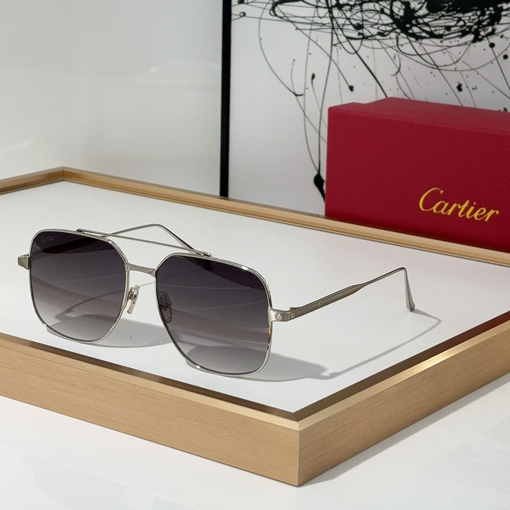 Cartier  Slim Metal Frame sunglasses Top quality