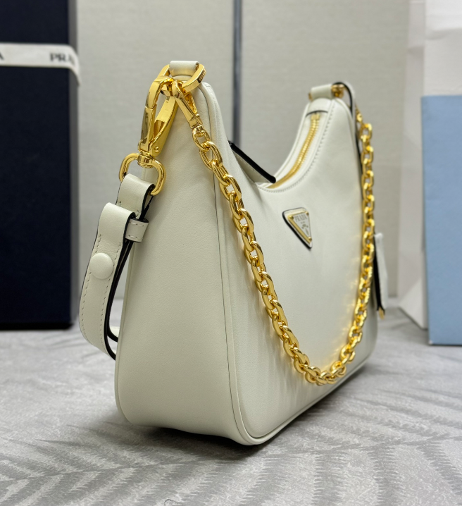 PRADA New Plain White Armpit Bag