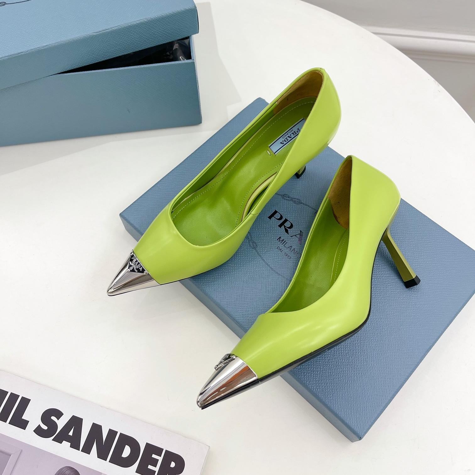 Prada 6.5CM All-in-one Pointy Heel Slide Sandal