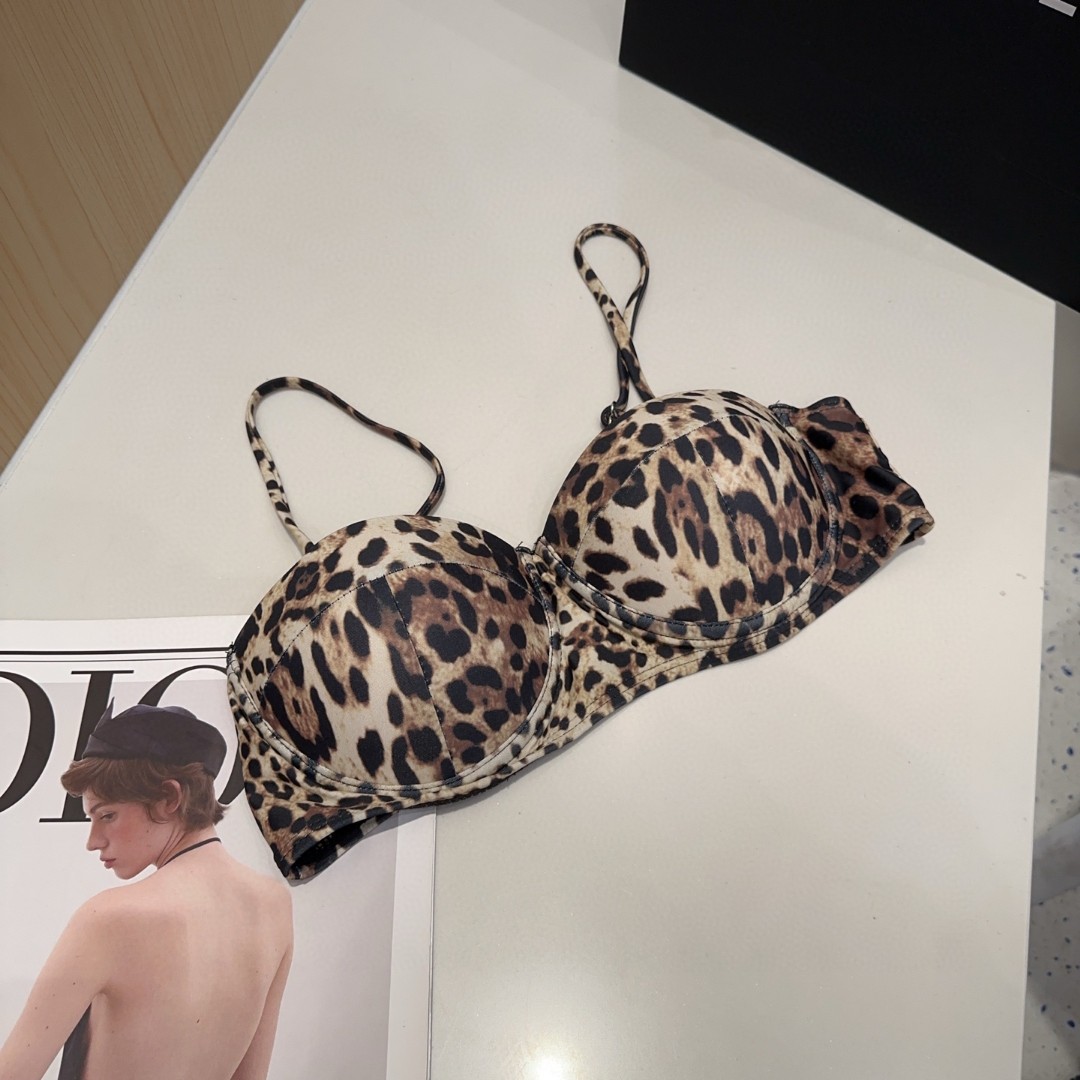 Dolce & Gabbana leopard print two-piece swimsuit Swimwear