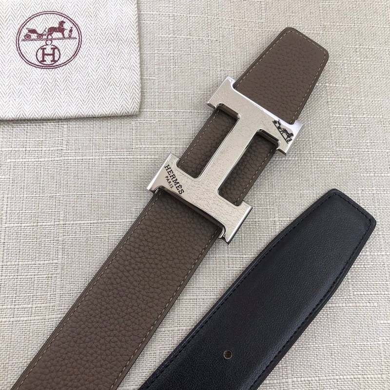 Hermes H Belt Buckle & Reversible Brown Belt 380MM