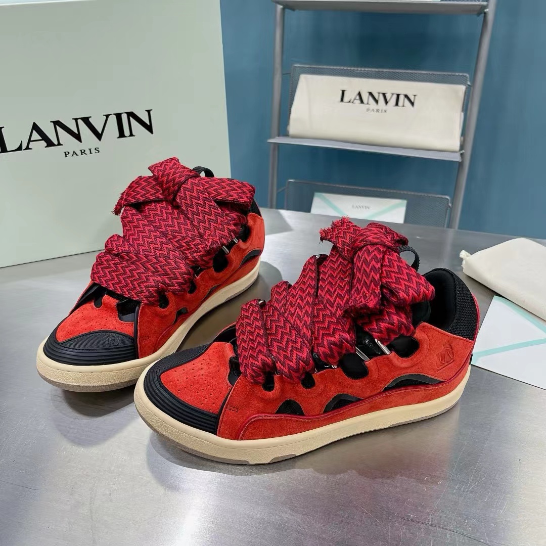 Lanvin LEATHER CURB SNEAKERS