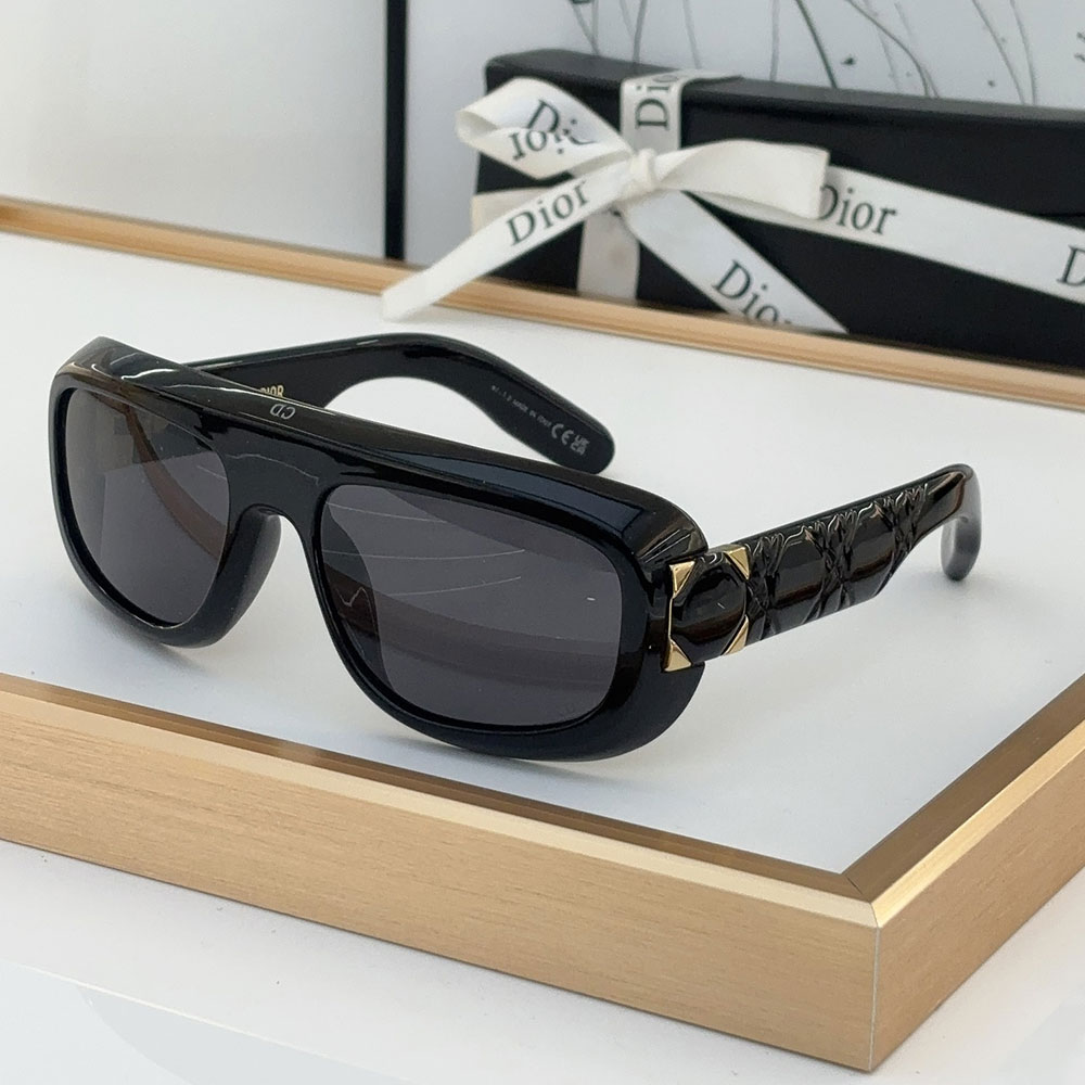 Dior Classic Logo Decorated Mirror Leg Acetate sunglasses Top quality