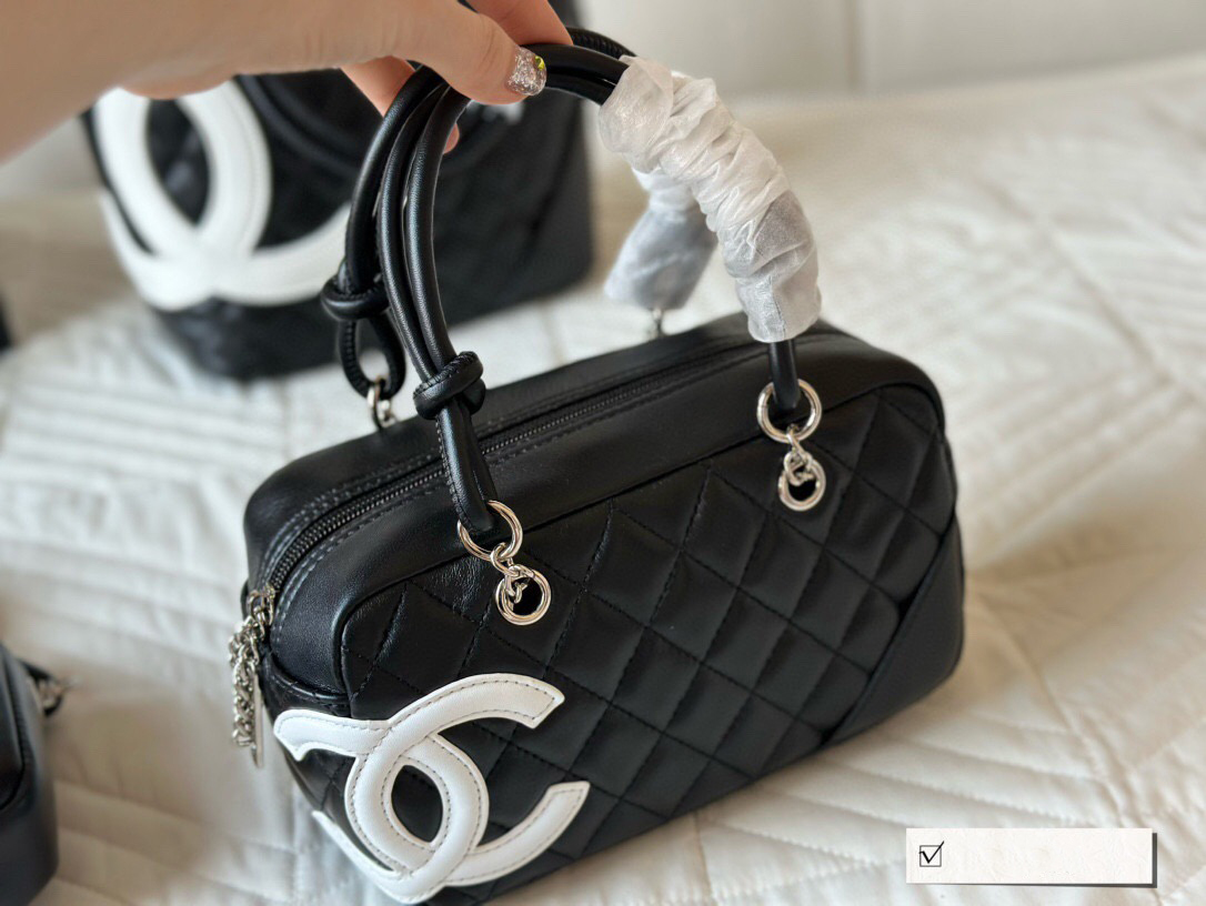 Chanel classic black and white panda color pillow bag