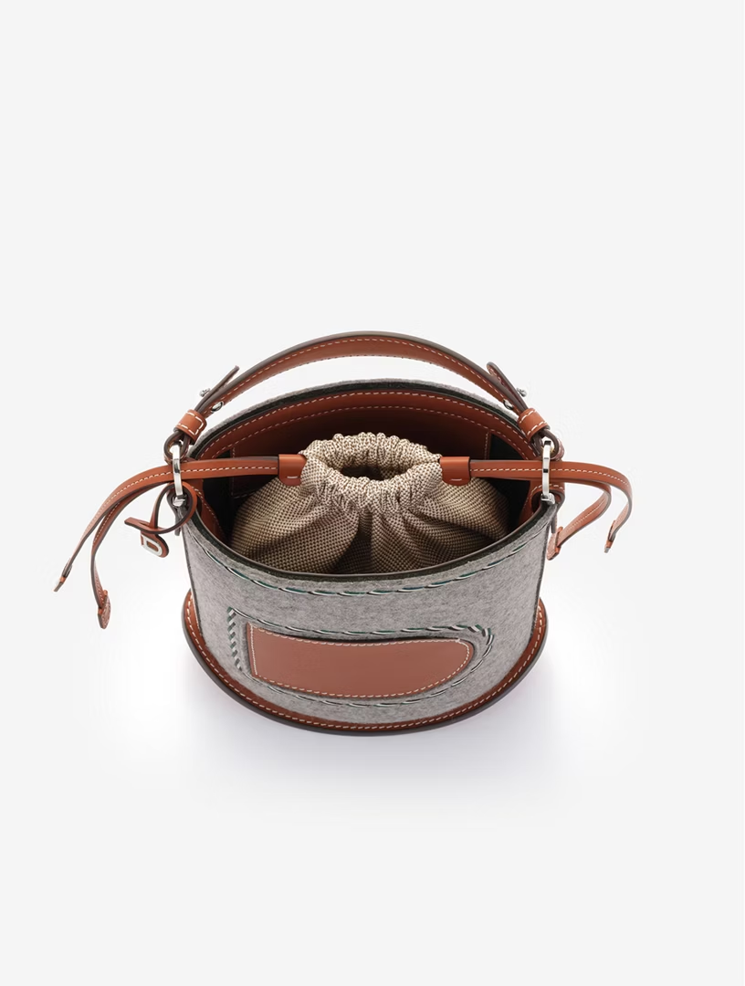 DELVAUX Pin Mini Bucket Felt Supple Calf