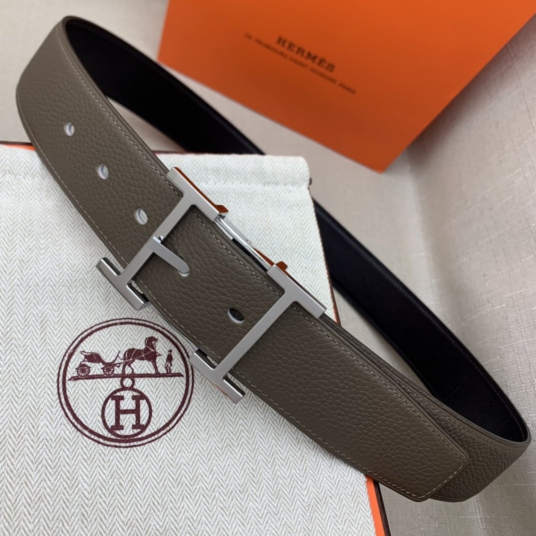 Hermes H Belt Buckle & Reversible Brown Belt 380MM