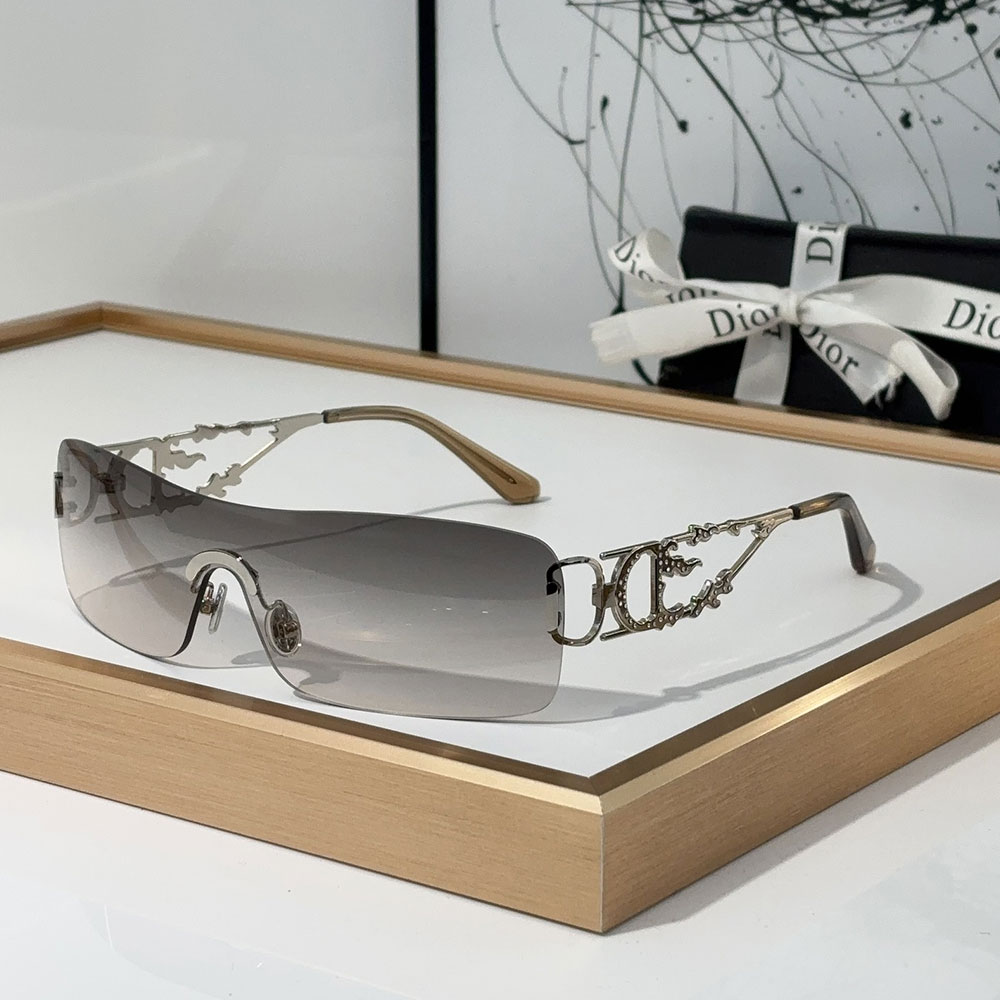 Dior One-piece Rimless Hollow-out Sunglasses  Top quality