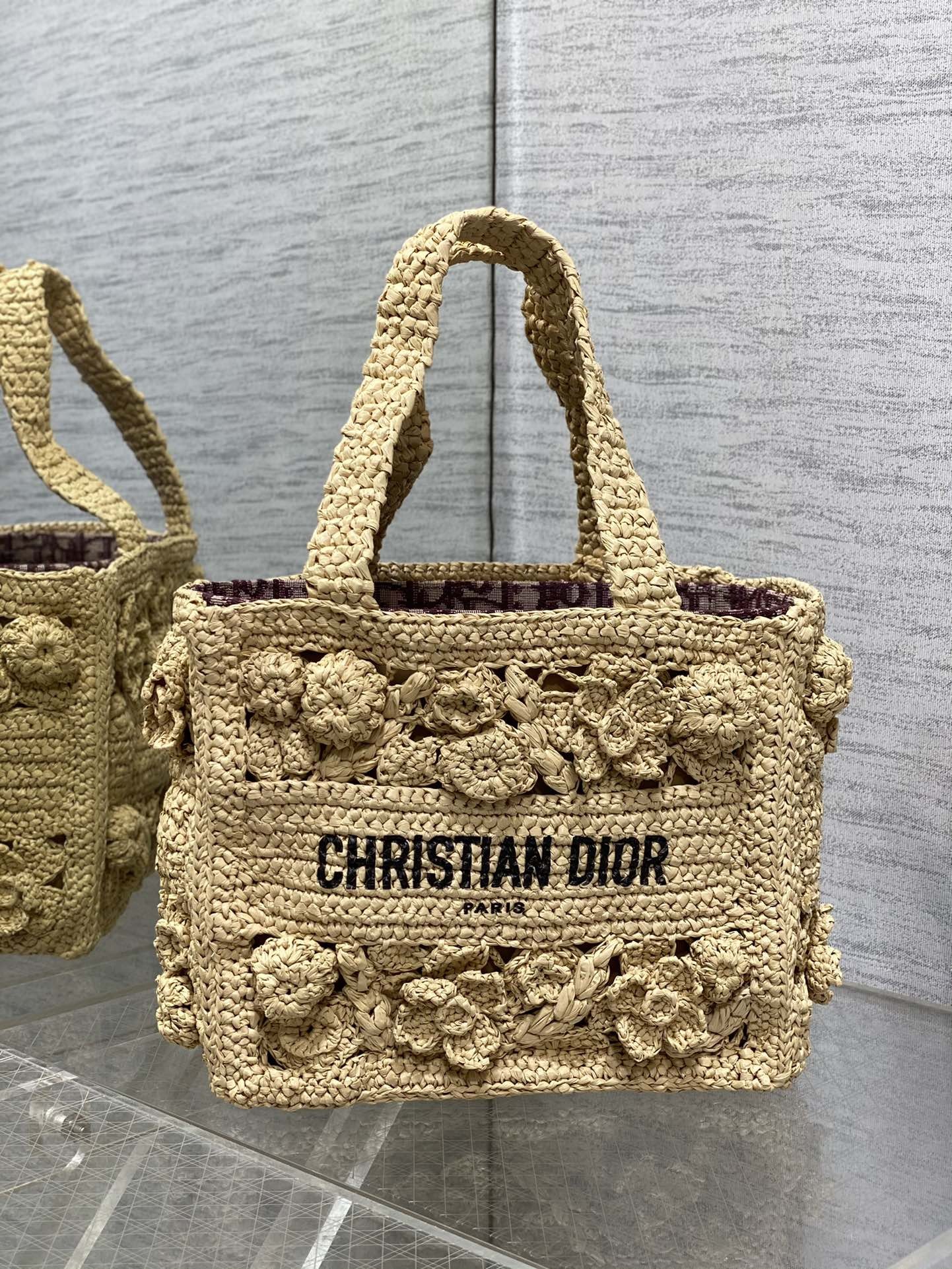 Dior Small Book Tote Straw tote bag
