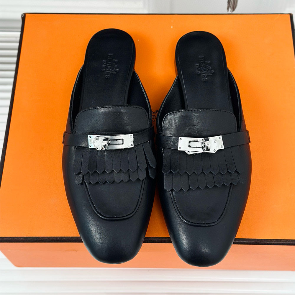 Hermes Oz Leather is Comfortable Sandals Slide