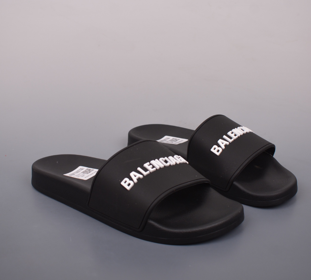 Balenciaga original cowhide black slippers