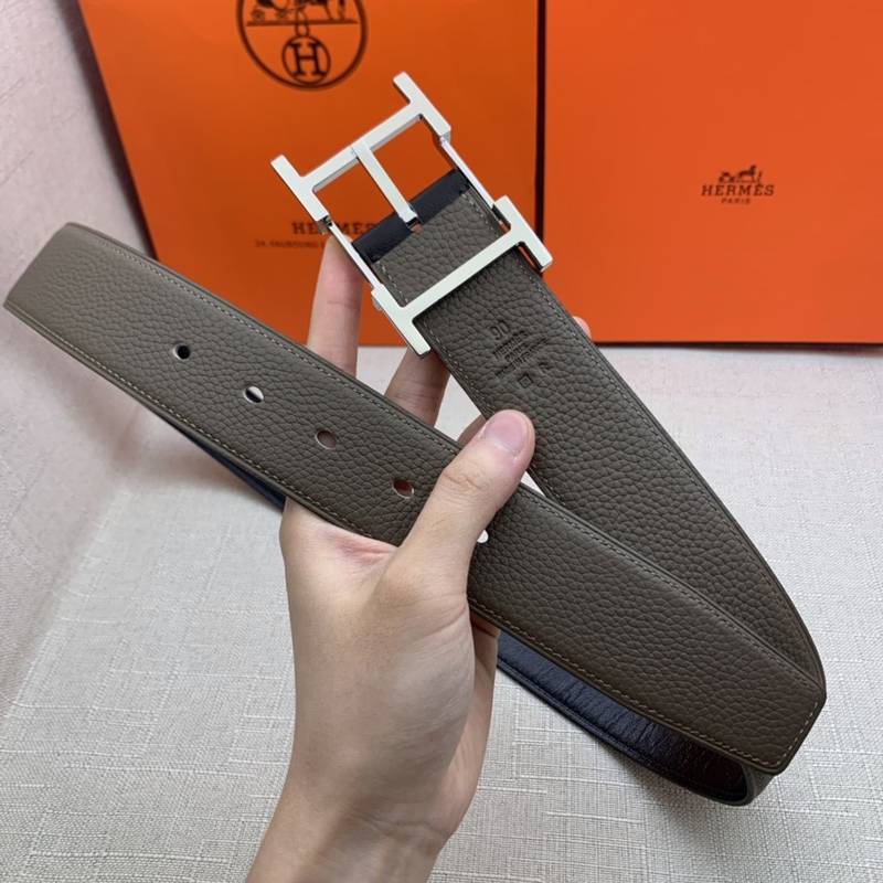 Hermes H Belt Buckle & Reversible Brown Belt 380MM