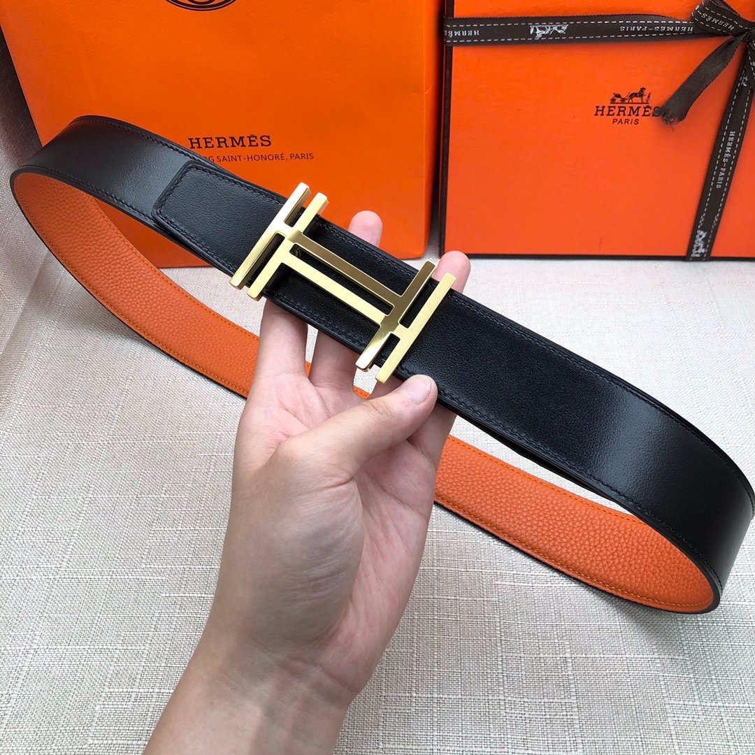 Hermes H Belt Buckle & Reversible Brown Belt 380MM
