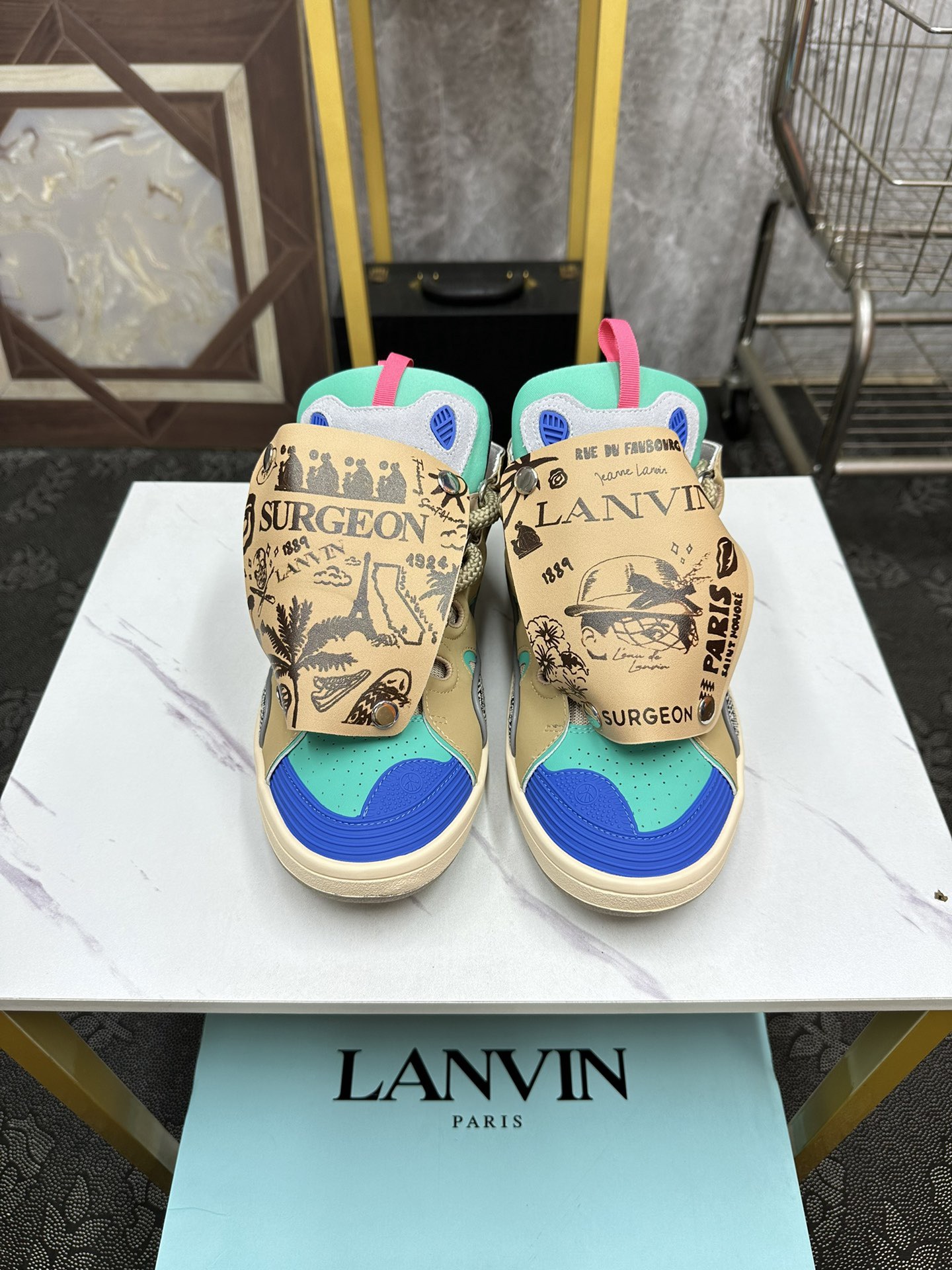 Lanvin LEATHER CURB SNEAKERS