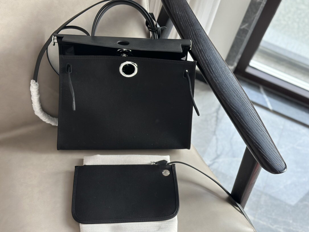 Hermès canvas shopping bag