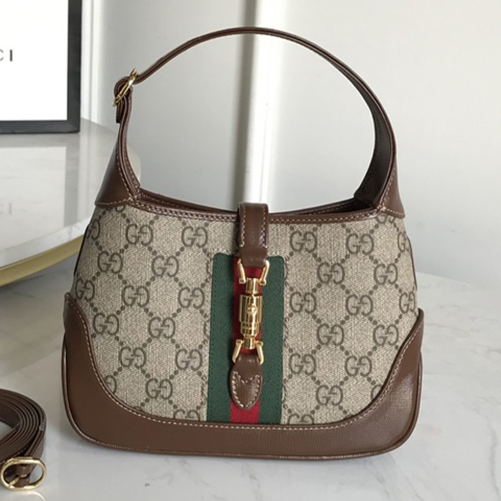 Gucci Jackie 1961 Canvas&Leather Shoulder Bags