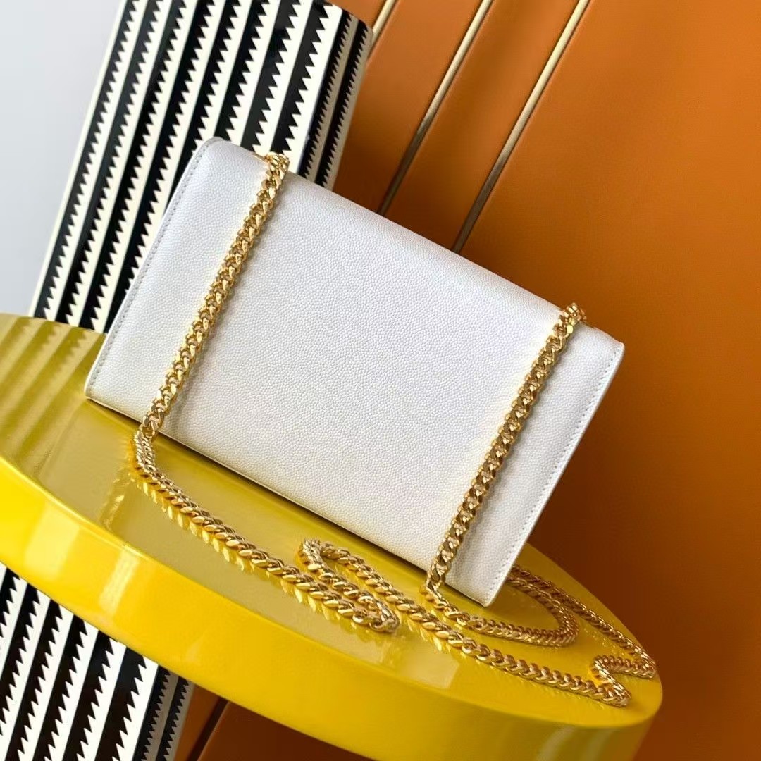 Saint Laurent YSL Small KATE bag in grained leather