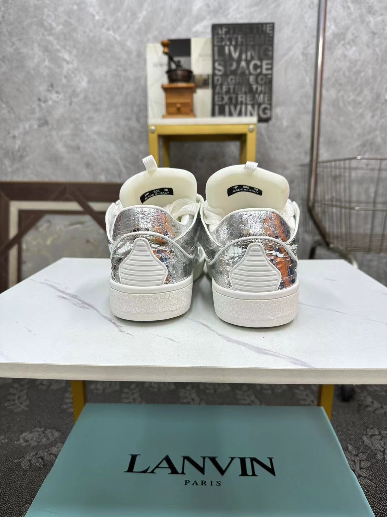 Lanvin LEATHER CURB SNEAKERS