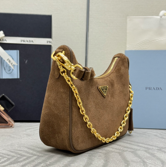 PRADA New Suede Deerskin Underarm Bag