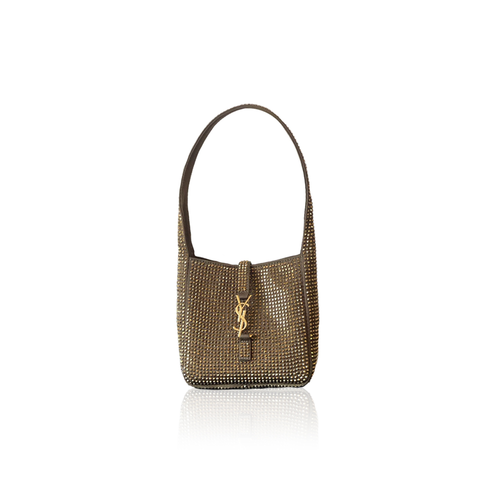Saint Laurent YSL LE 5 À 7 baby soft bag in satin and crystals