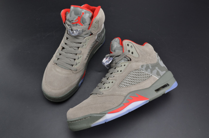 Bape x Air Jordan 5 Trophy RoomCamo university red mens 136027-051