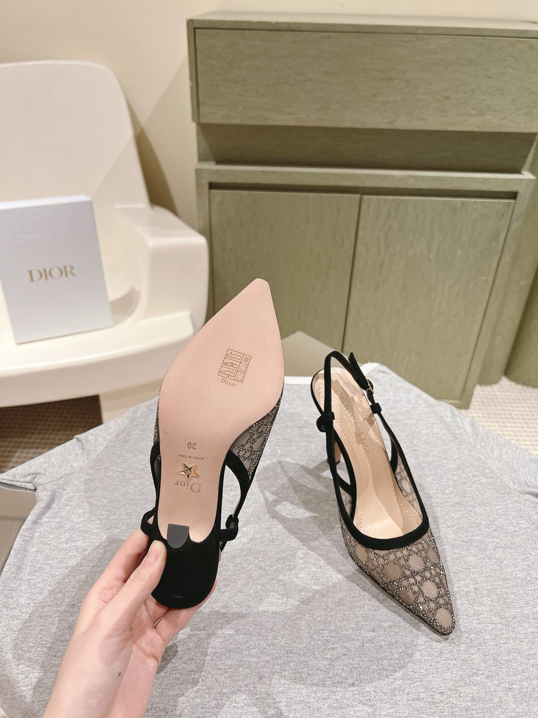 Dior early spring new diamond studded high heels