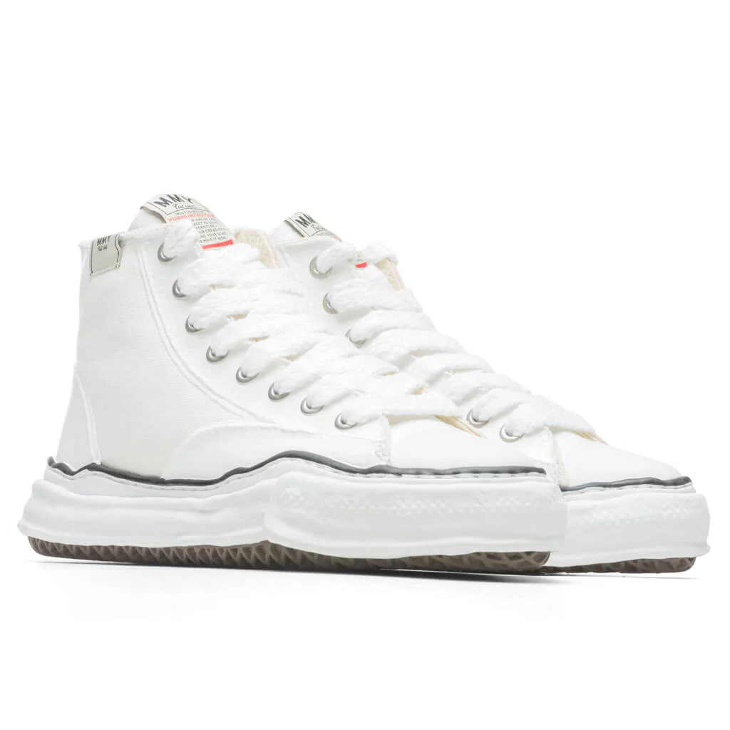 MIHARA YASUHIRO Peterson High OG Sole Rubber Painted Canvas Sneaker - White