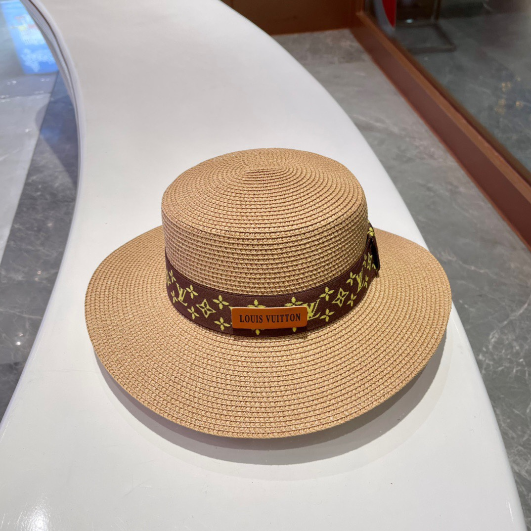 Louis Vuitton LV Flat Straw Beach Hat Sunhat