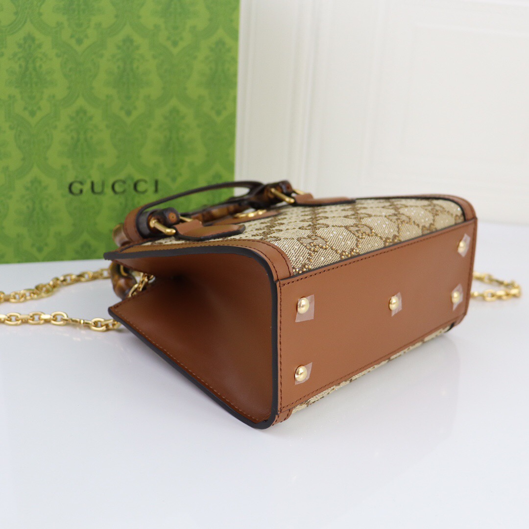 Gucci Diana series brown diamond bag
