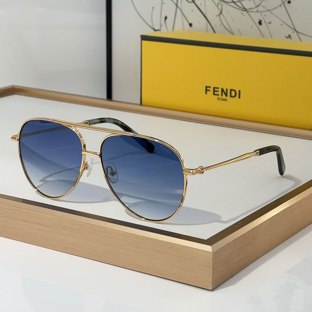 Fendi  Aviator metal Sunglasses Top quality
