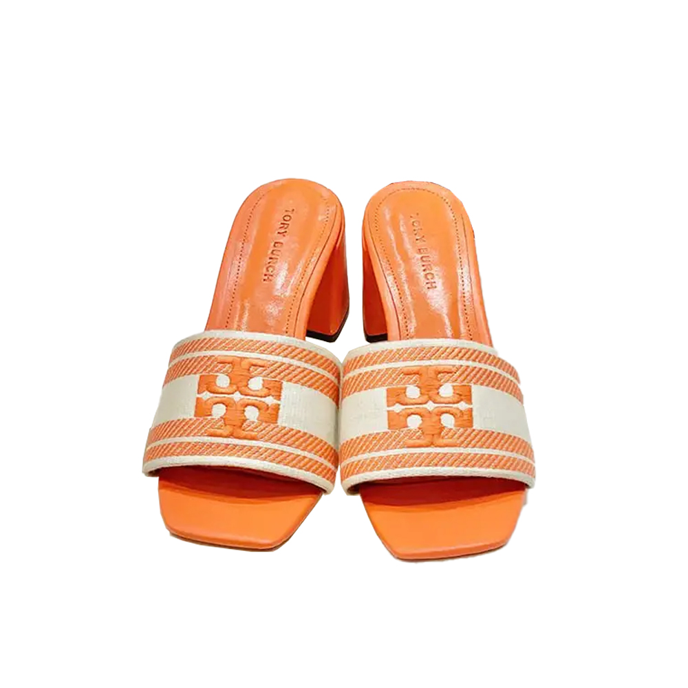 Tory Burch Fabric Flip-flops With Chunky Heels Sandals Slide