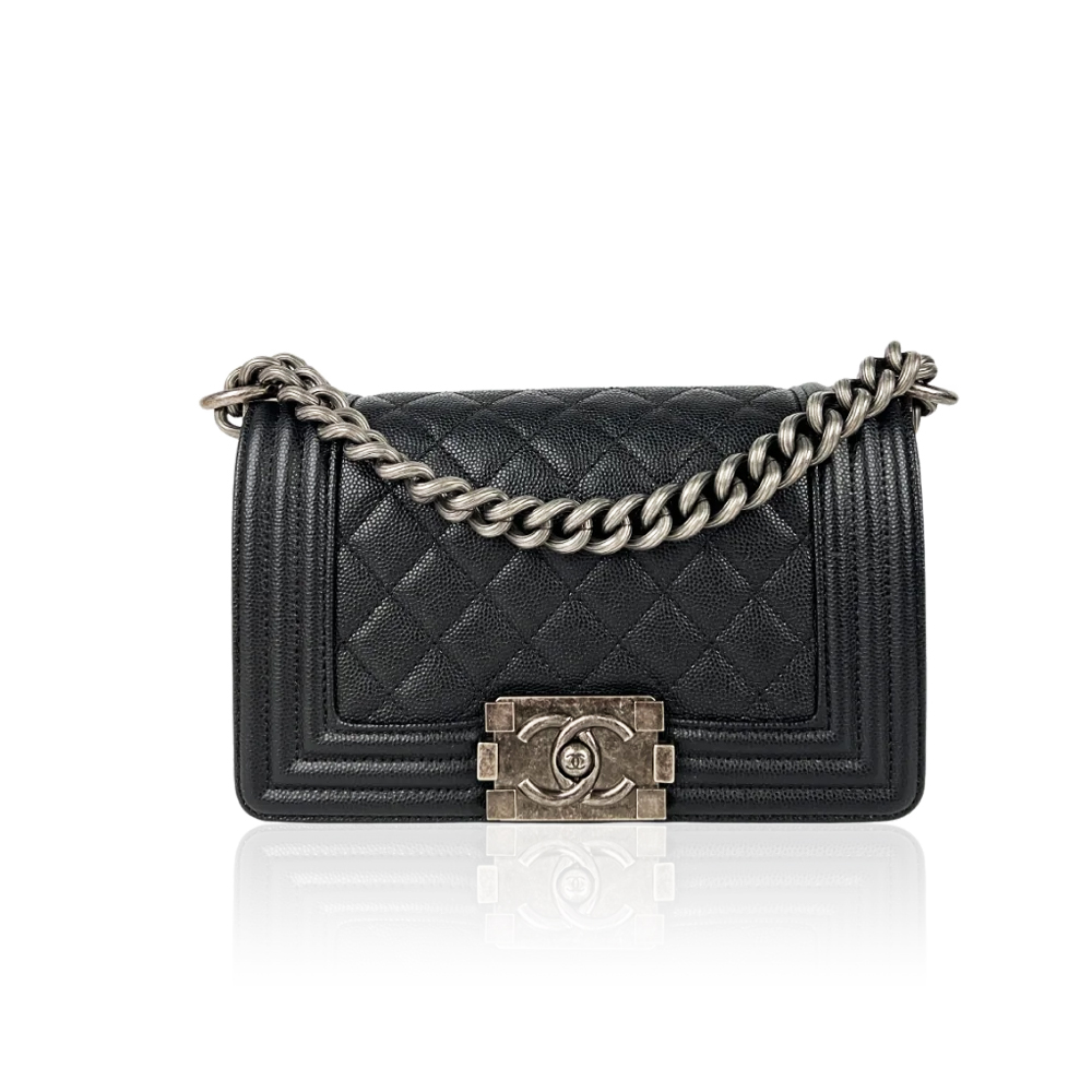 Chanel Boy Small Caviar Black RHW