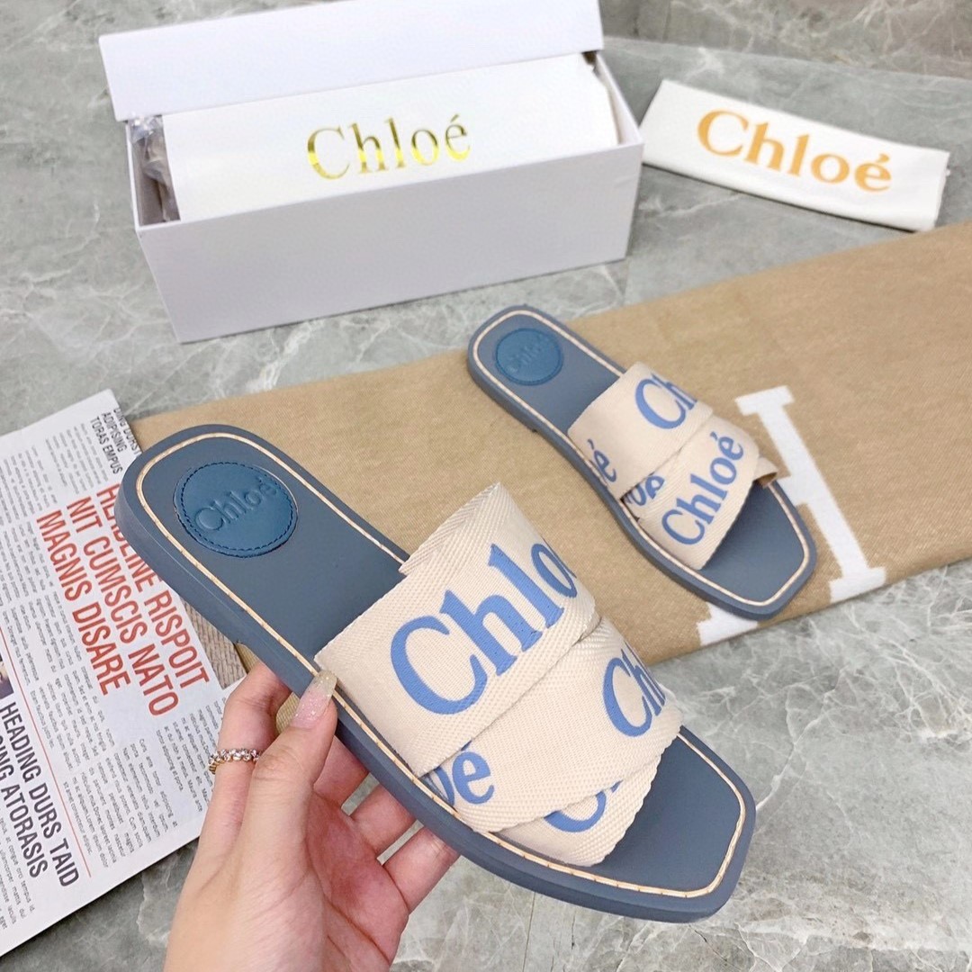 Chloe Woody Flat Mule Slide Sandals