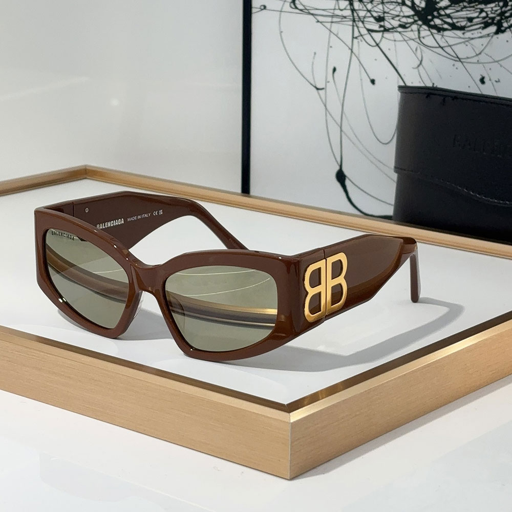 Balenciaga  Mirror leg Logoo Aviator Sunglasses Top quality