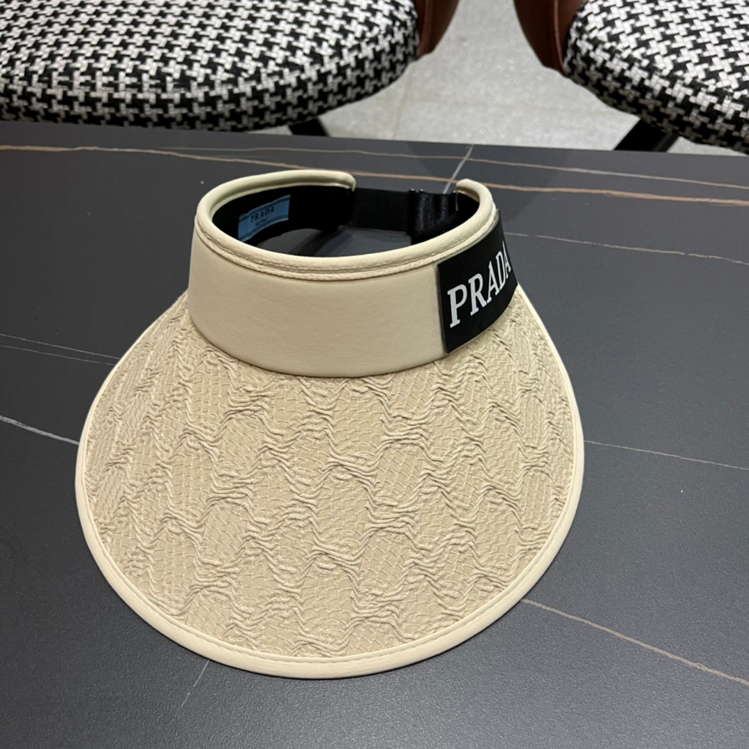 Prada Small Fragrant Wind Shade UV Protection Empty Top Hat Sunhat