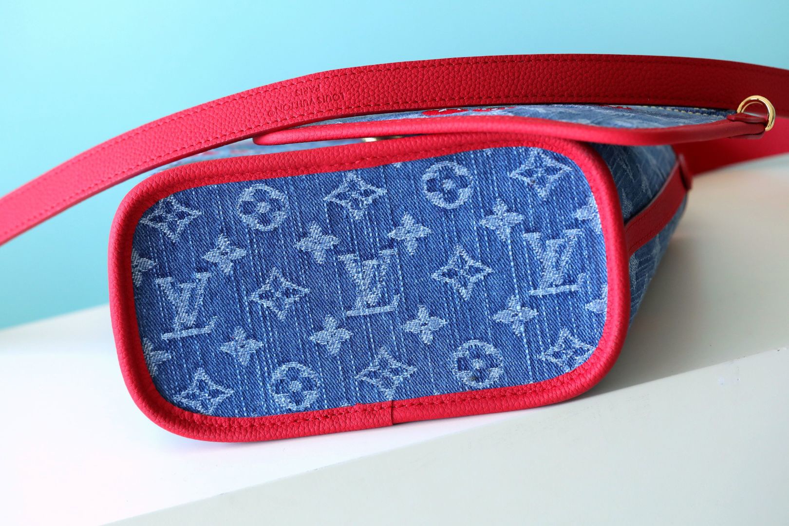 Louis Vuitton New Denim Cherry Embroidered Tote Bag M14997