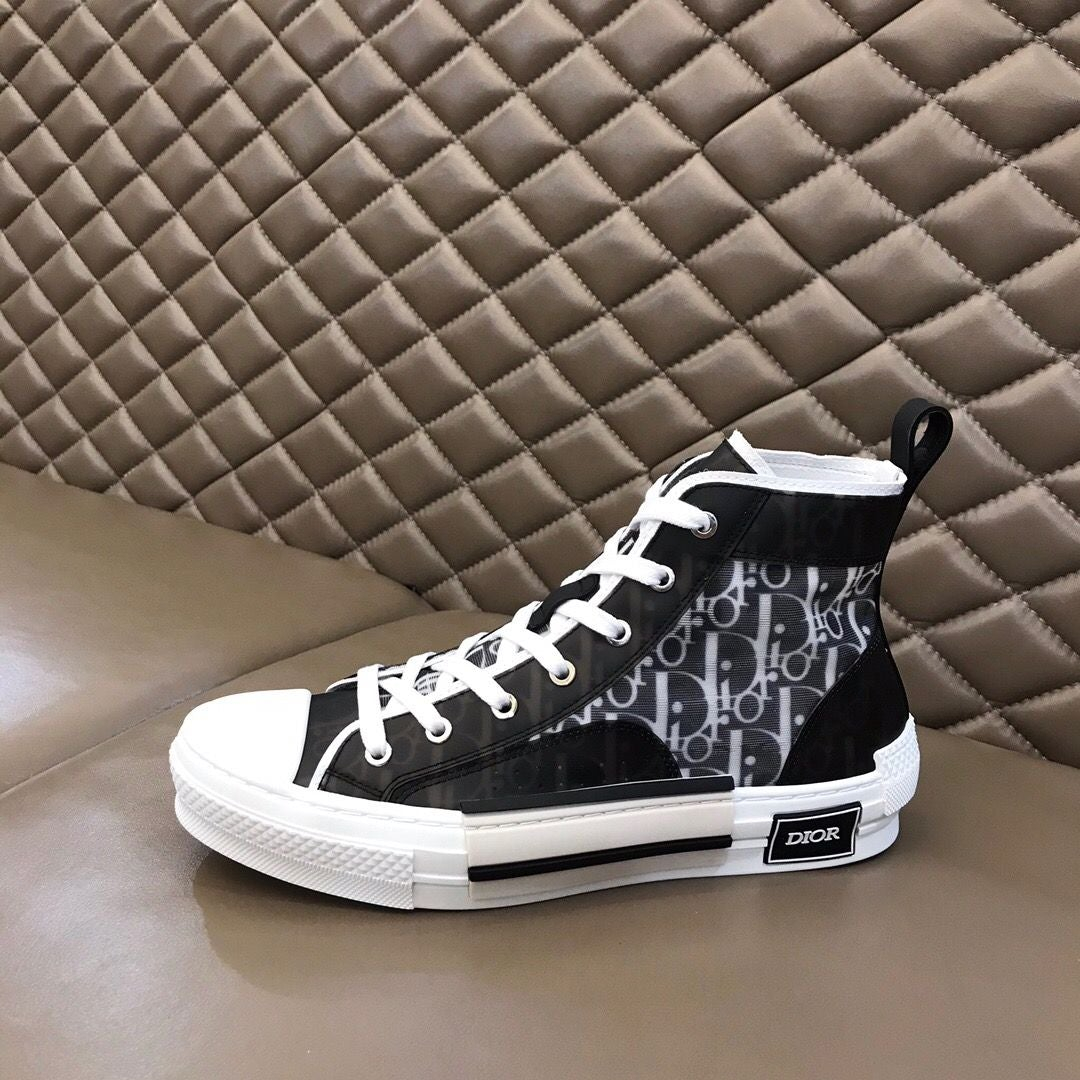 Dior B23 KAWS Black and White Canvas Shoes