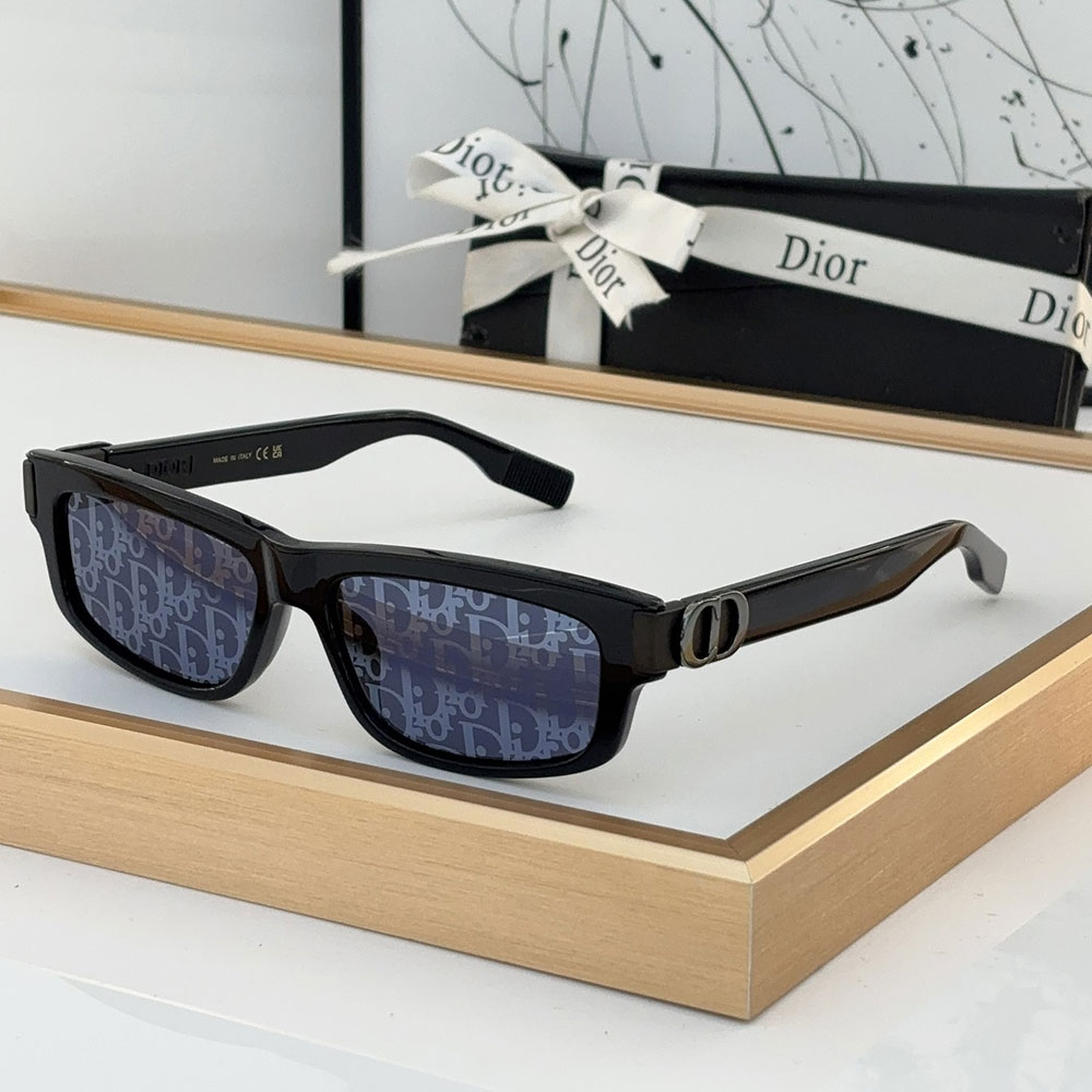 Dior Mirror Leg Stereoscopic Logo Acetate Fibre sunglasses Top quality