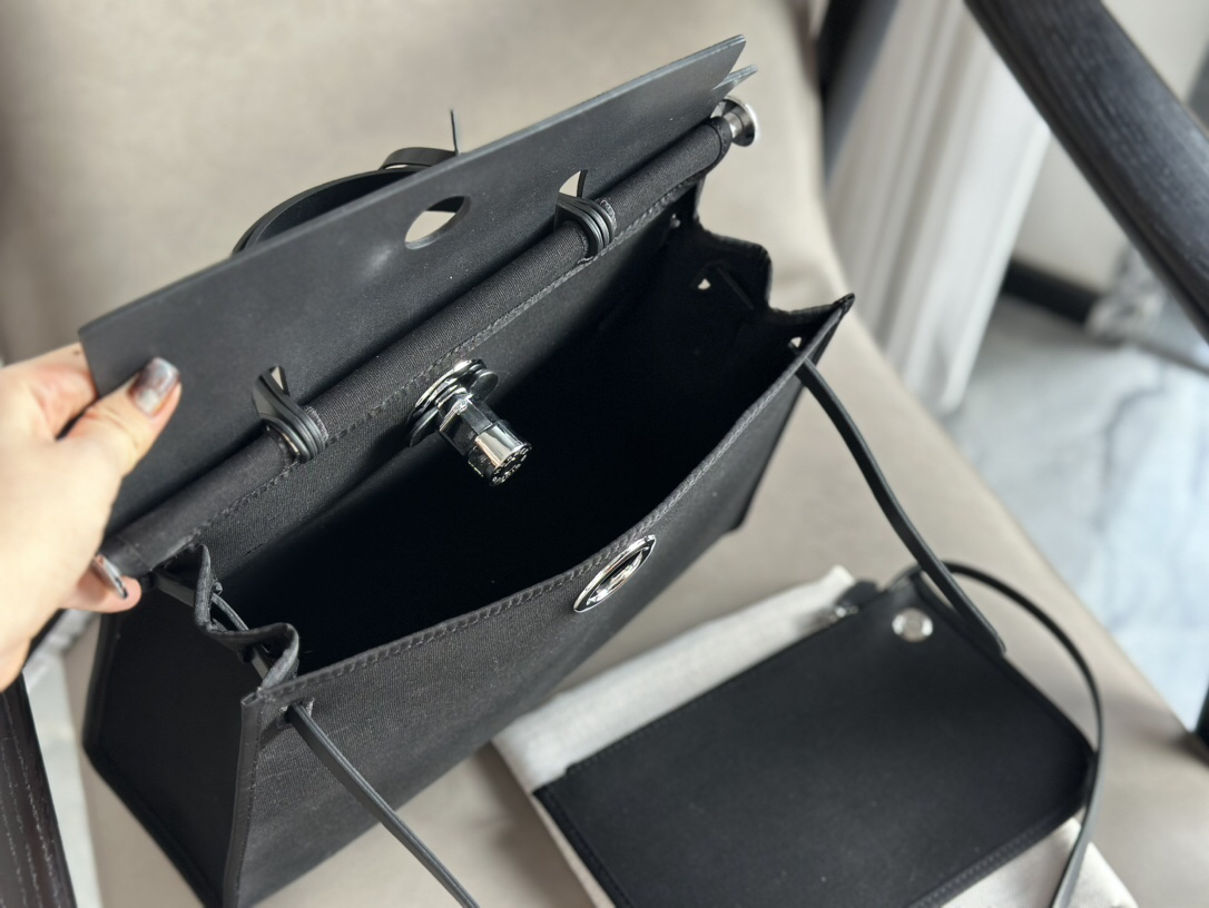 Hermès canvas shopping bag