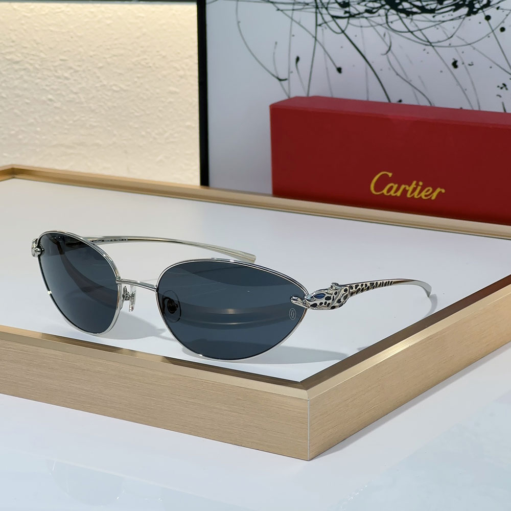 Cartier  Metal Cutout Frame  Sunglasses Top quality