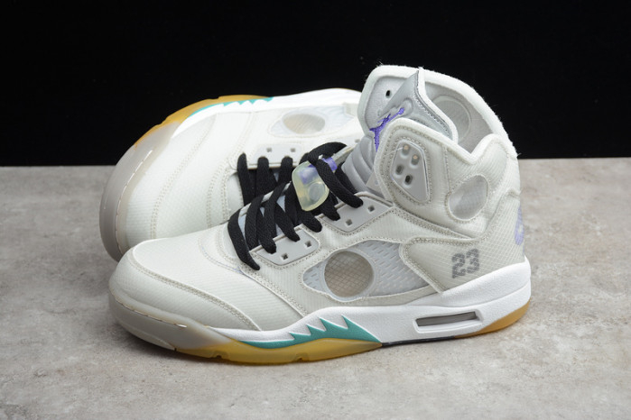 Off-White Air Jordan 5 white green purple CT8480-105