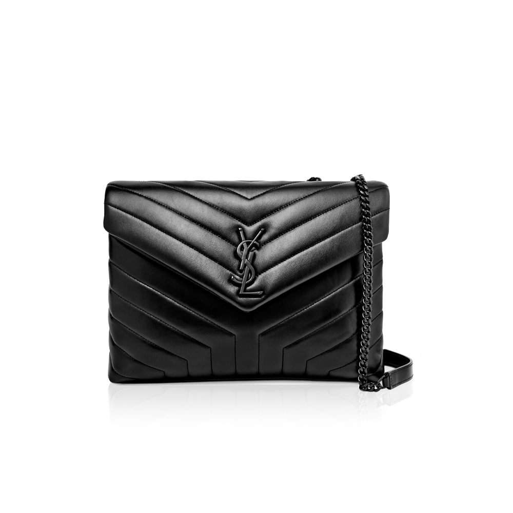 SAINT LAURENT Loulou medium quilted leather shoulder bag black