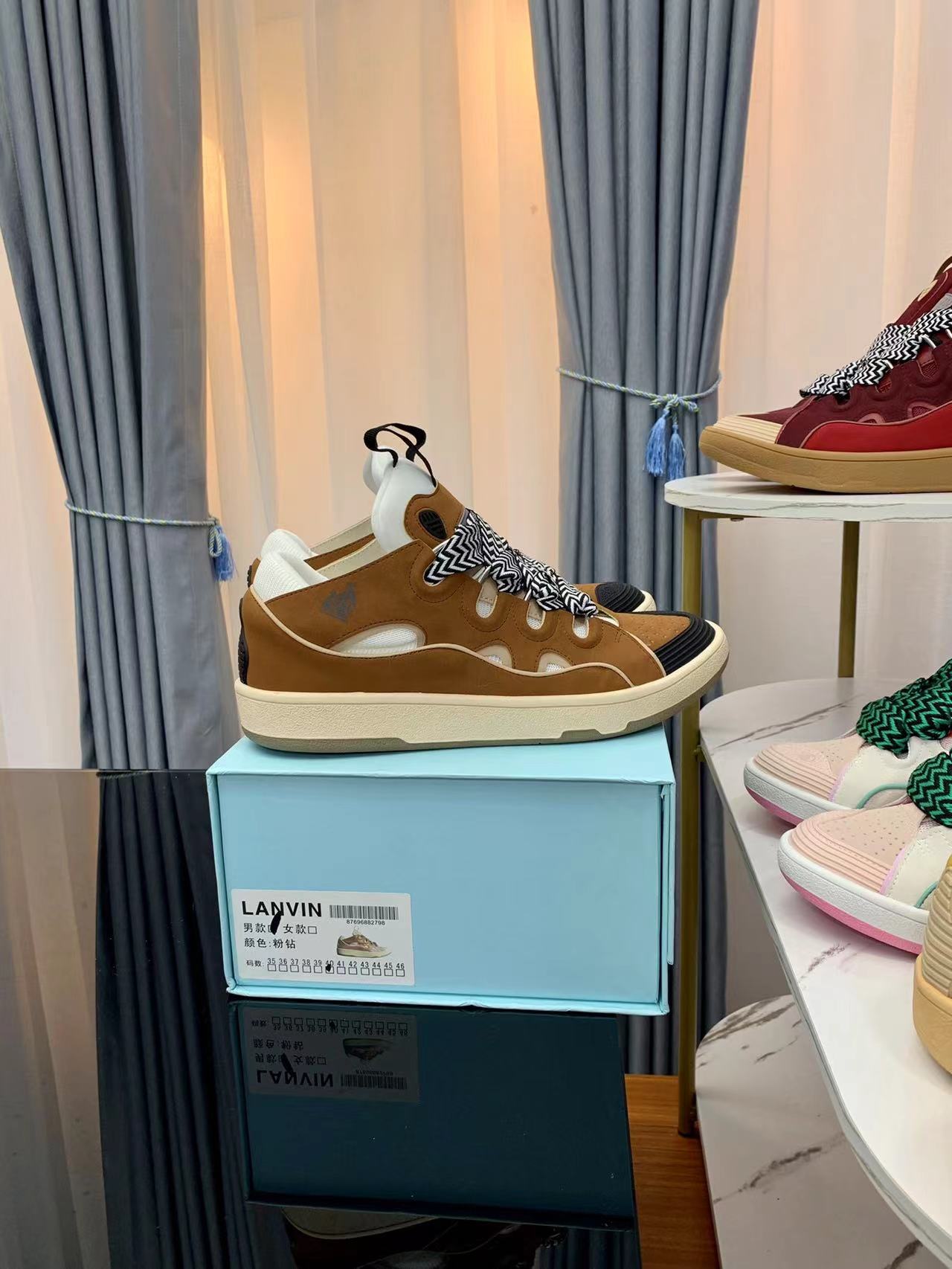 Lanvin LEATHER CURB SNEAKERS