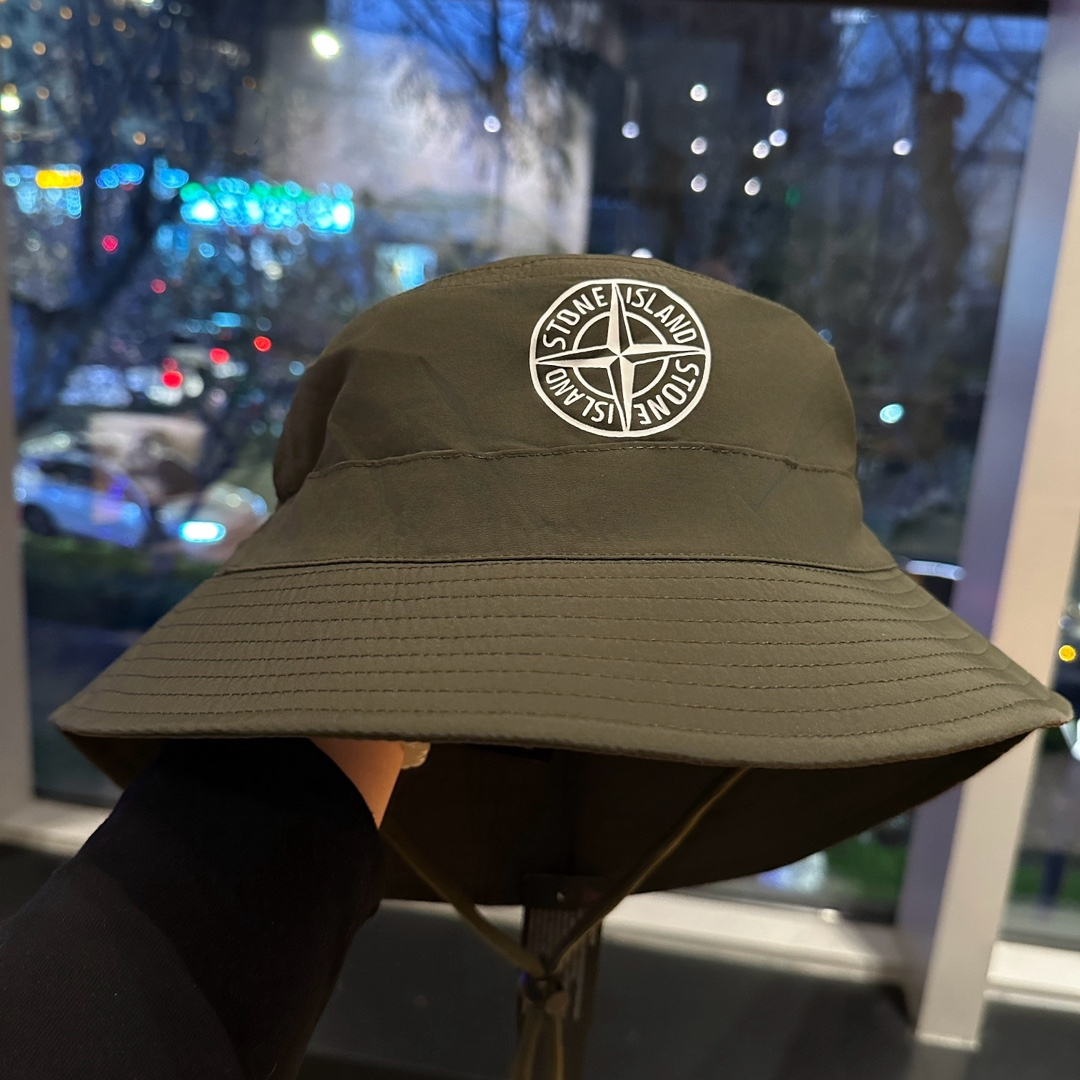 Stone Island Quick-drying Fabric Drawstring Basin Hat Sunhat