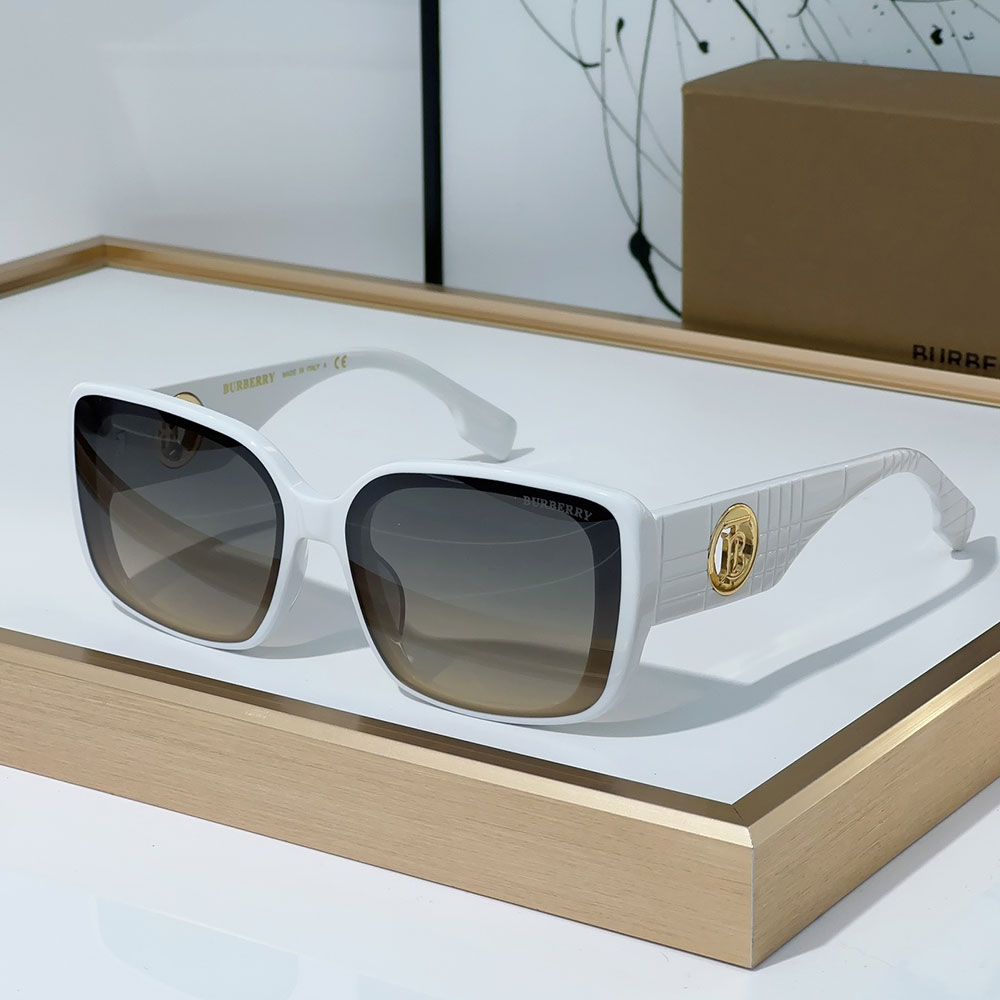 Buberry Mirror leg Hollowed out Logo Sunglasses Top quality