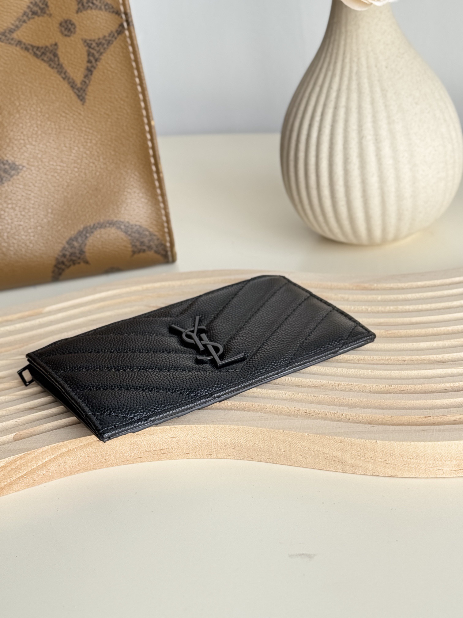 Saint Laurent Caviar Zip Card Holder