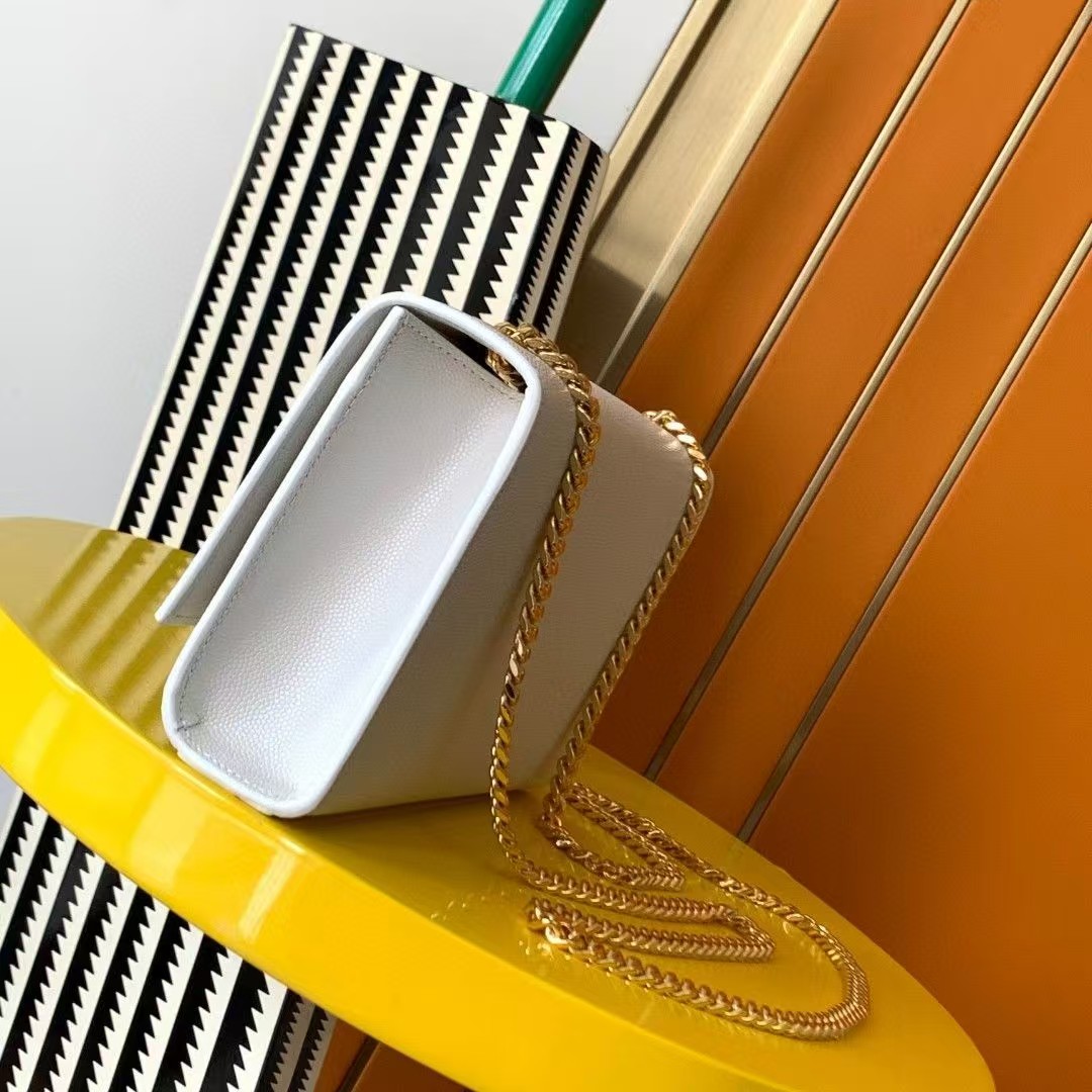 Saint Laurent YSL Small KATE bag in grained leather