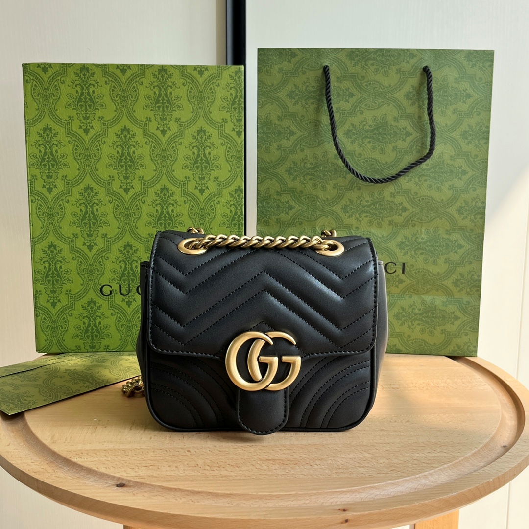 Gucci Marmont GG Leather Shoulder Bag