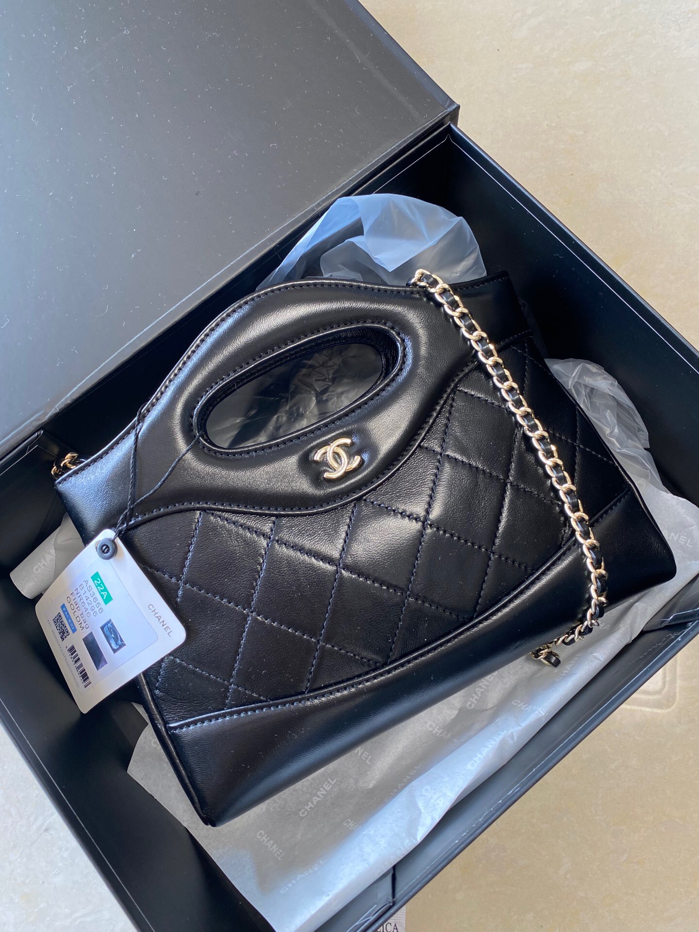Chanel New 31bag Mini Black Gold