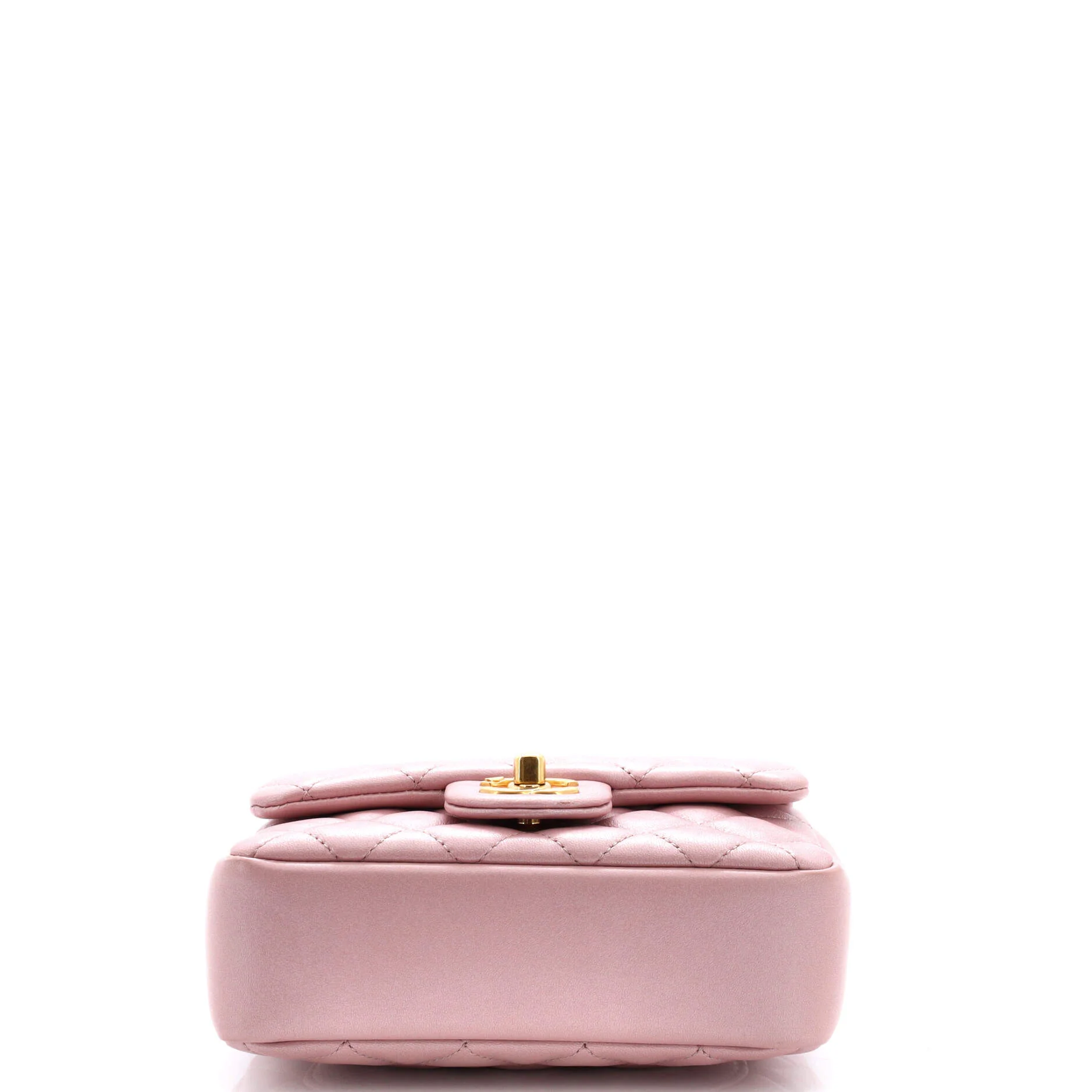 Chanel Pearl Twist Single Flap Bag Quilted Shiny Lambskin Mini